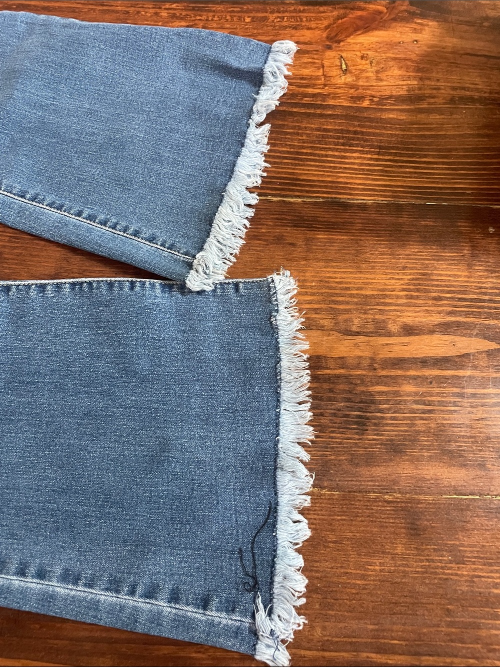 YMI Light Blue High-Rise Flare Jeans with Frayed Hem - Picture 7 of 12